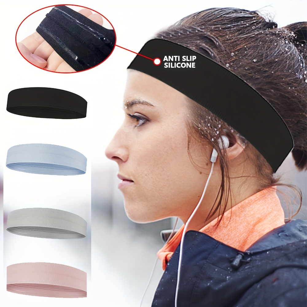 Stay Stylish Sweat free: Solid Workout Headbands Women Non - Temu