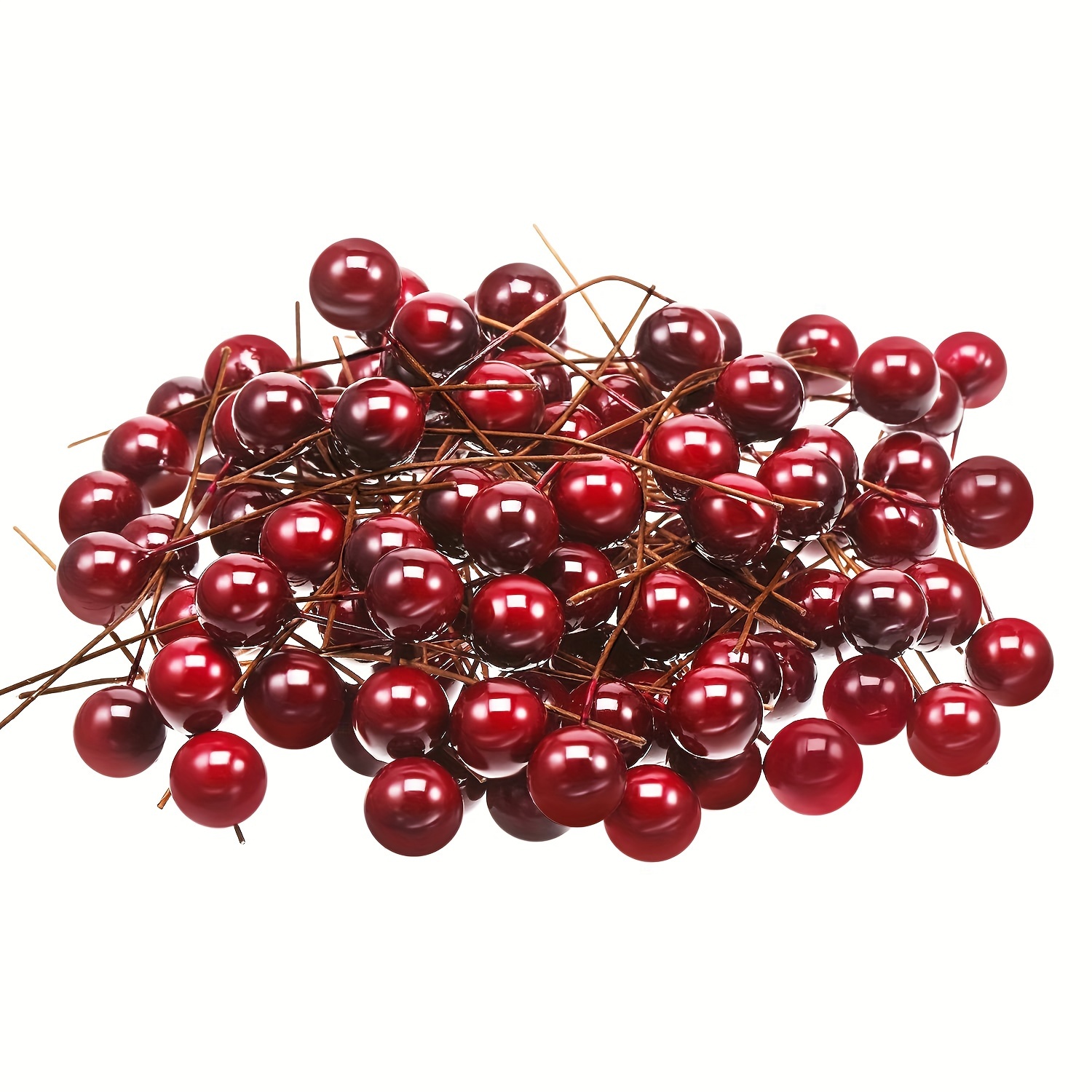 100 Pieces Christmas Red Berries, Diy Artificial Fruit Berry Holly
