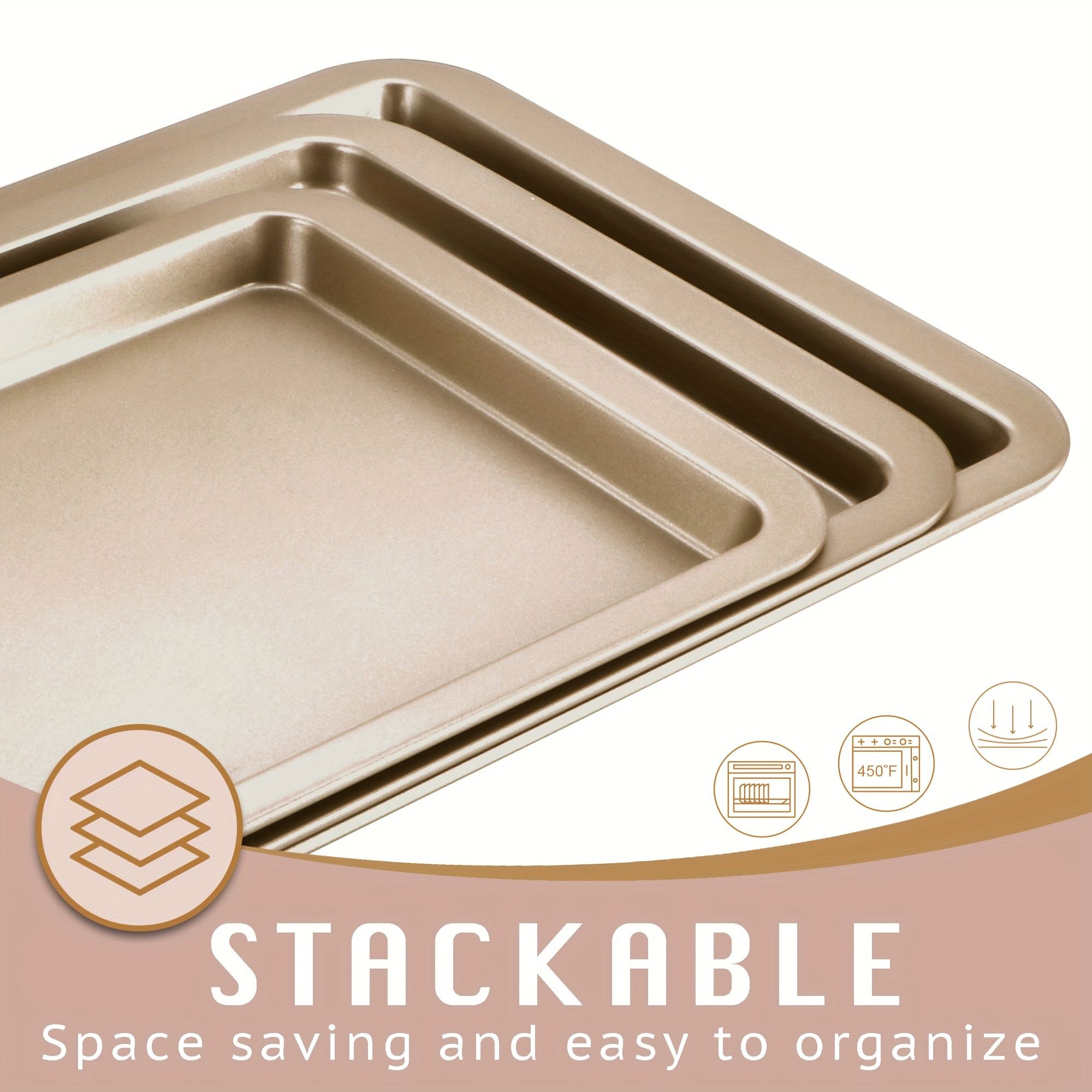 HONGBAKE Bakeware Sets, Baking Pans Set, Nonstick Oven Pan for