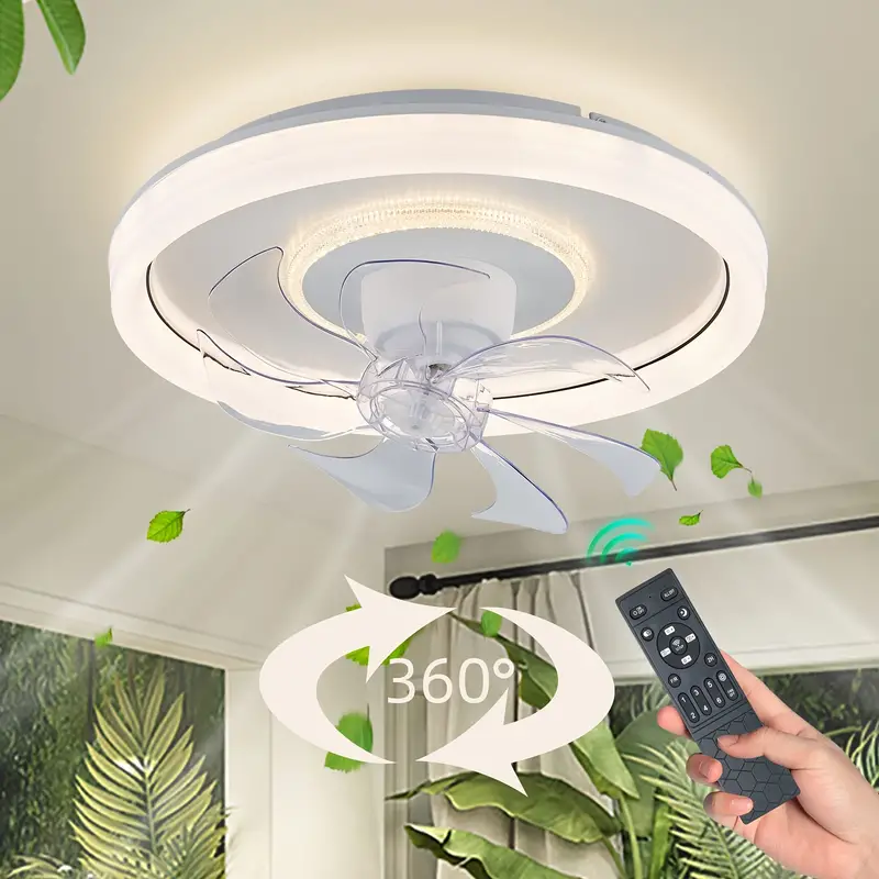 Modern Ceiling Fan Light Remote 360