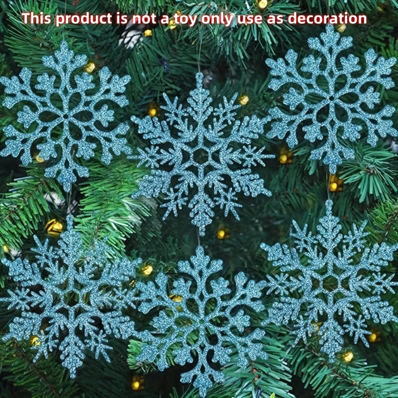 2pcs, Large White Snowflakes Ornaments, Big Plastic Glitter Snowflake For  Winter Indoor Outdoor Christmas Tree Window Room Decorations Giant Craft Sno
