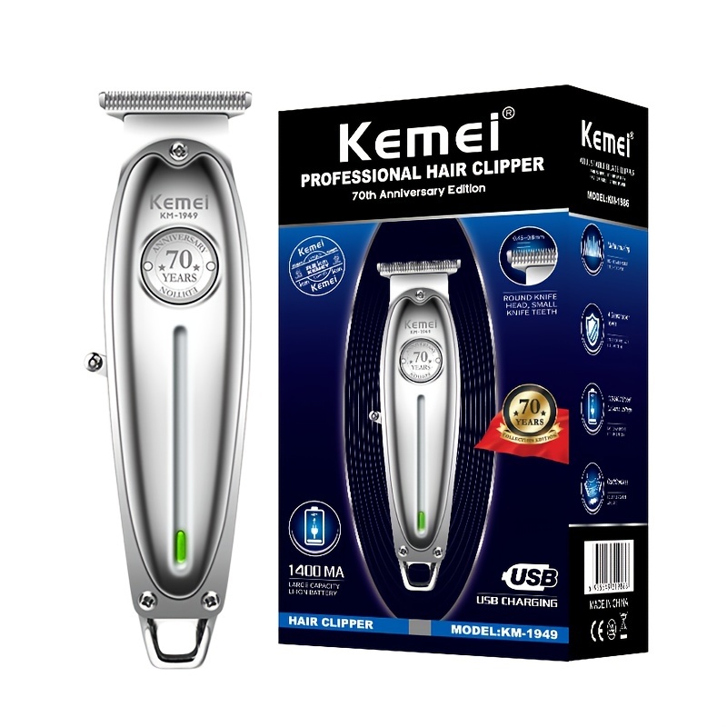 KEMEI Trimmer Cortadora de Cabello Recargable CortaPelo KM-1949 KEMEI