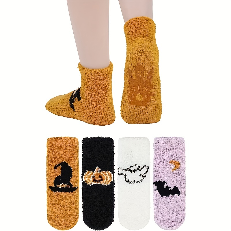 Girl's Thickened Warm Soft Comfy Floor Socks Halloween Style - Temu