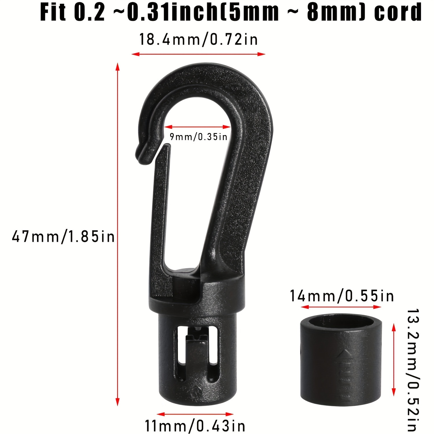 BUNGEE CORD (5/16) - LOOPED END PICK A HOOK STANDARD DUTY (#9005) USA MADE  (BY THE INCH) LOOP END TO LOOP END