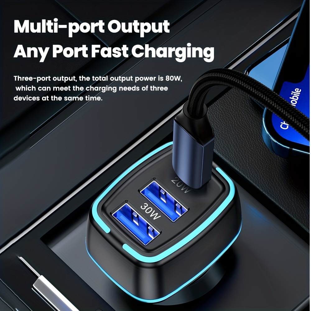 Toocki 75W USB C Charger QC4.0 PD3.0 5A 45W Fast Charging Type C Car