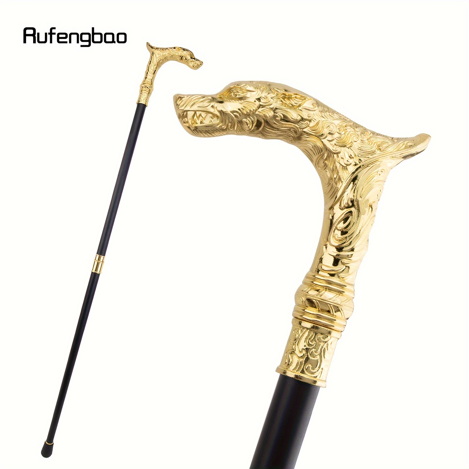 Gold Luxury Eagle Head With Rhinestone Walking Stick With Hidden