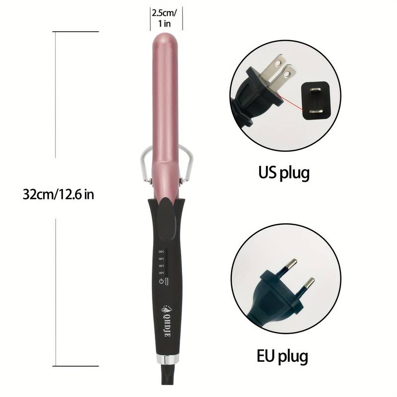 25mm professional 2 in 1 hair curler hair curling wand curling iron with glove and clips details 3