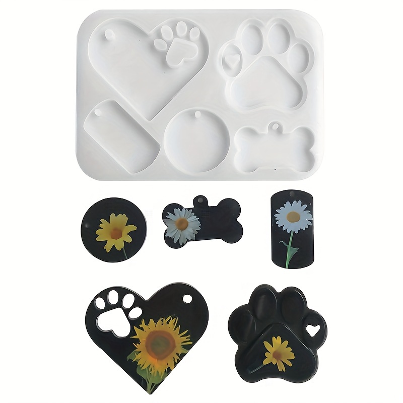 Epoxy Resin Pet Tag Mold-bone Shaped Dog Tag Silicone Mold-heart Shaped Pet  Tag Resin Mold-silicone Cat Tag Mold-resin Craft Mold 