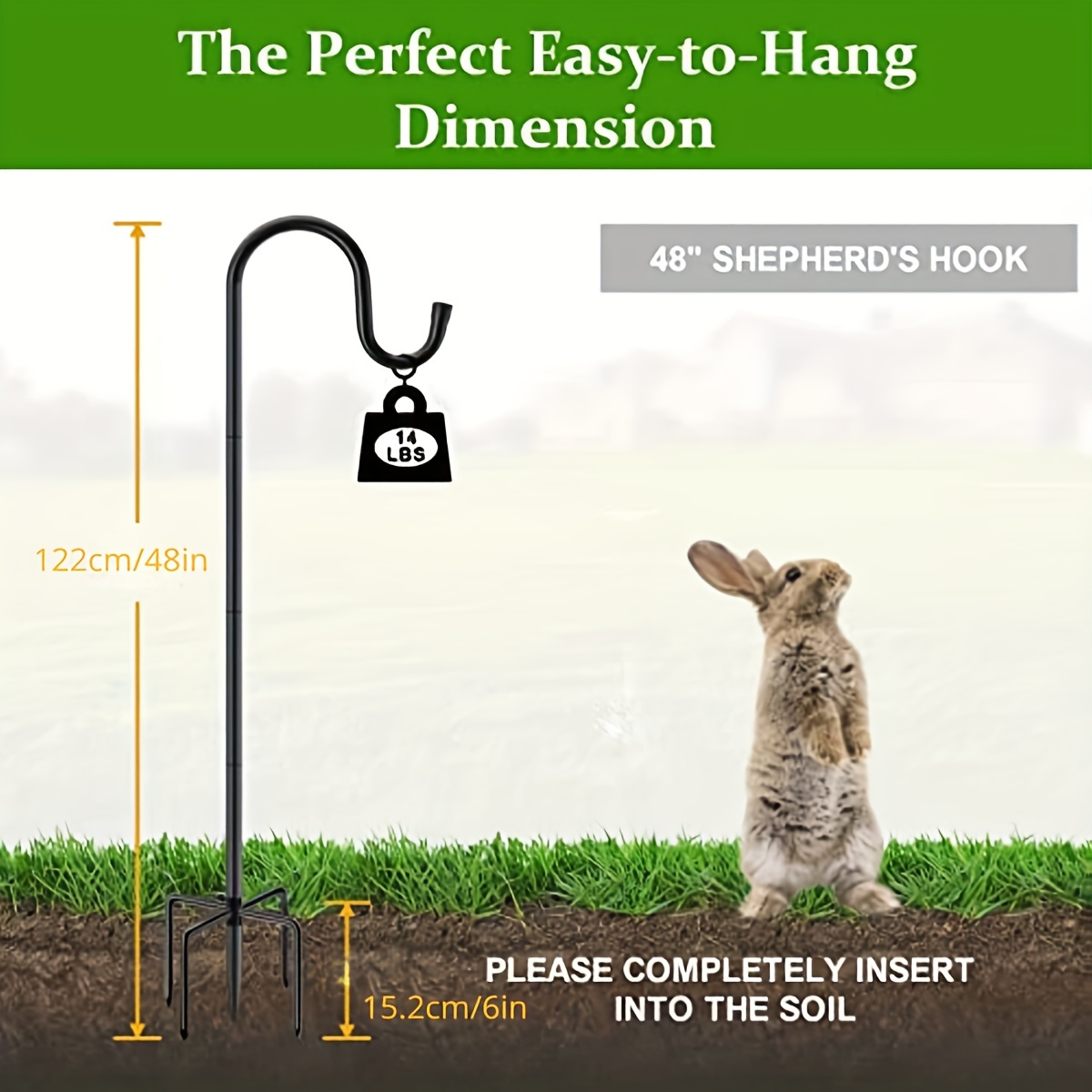 Outdoor Shepherds Hook 5 Prong Bases Garden Hanging Stake - Temu Canada