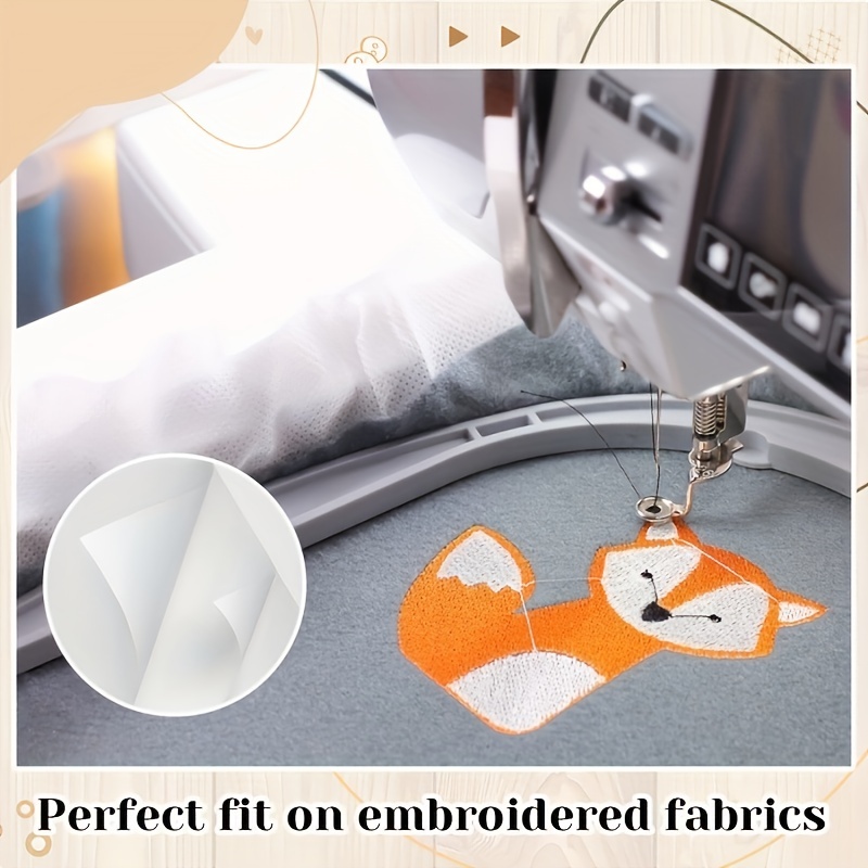 New brothread Tear Away Machine Embroidery Stabilizer Backing 8x8 - 100  Precut Sheets - Medium Weight 1.8oz