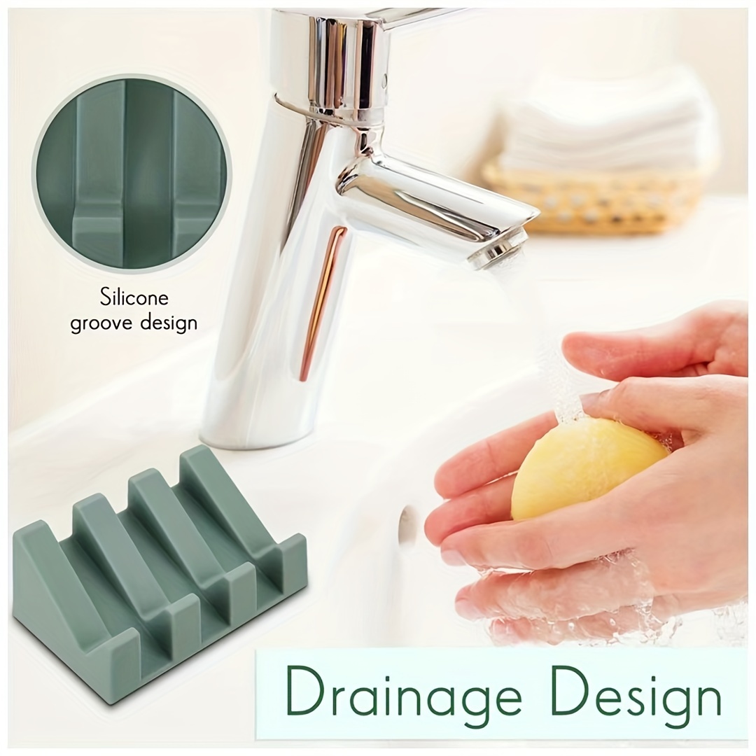 Silicone Soap Dish Self Draining Waterfall Bar Soap Holder