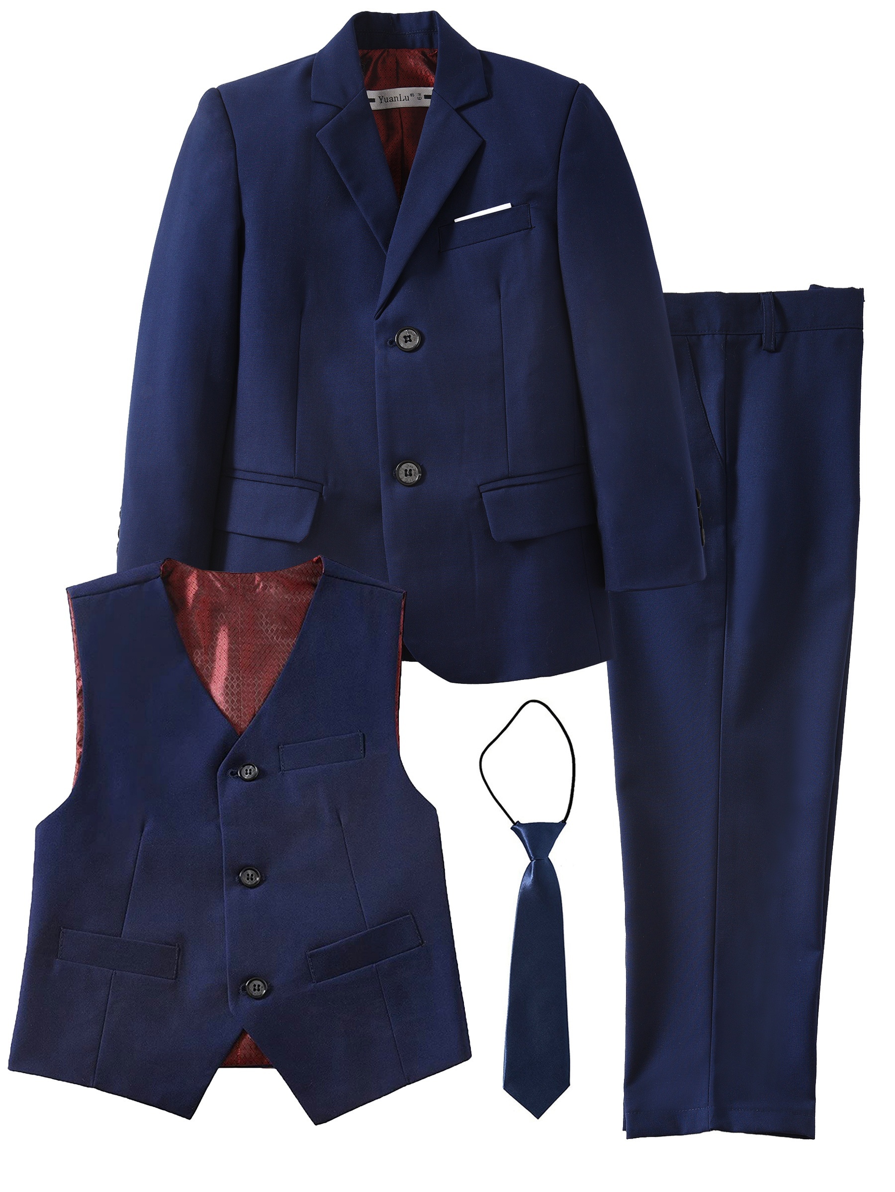 4Pcs Kids Baby Boys Gentleman Outfits Suit Coat+Shirt+Tie+Pants Party  Formal Set