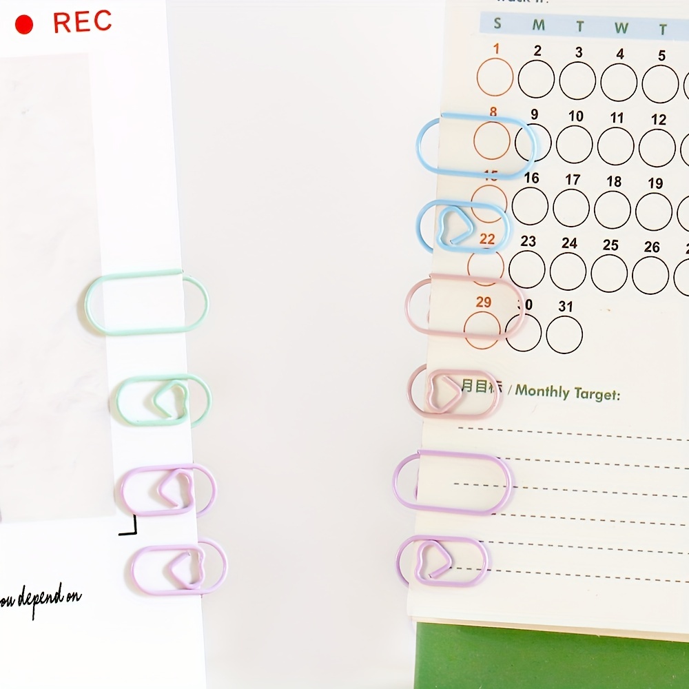 100pcs Mini Small Love Special shaped Colorful Paper Clips