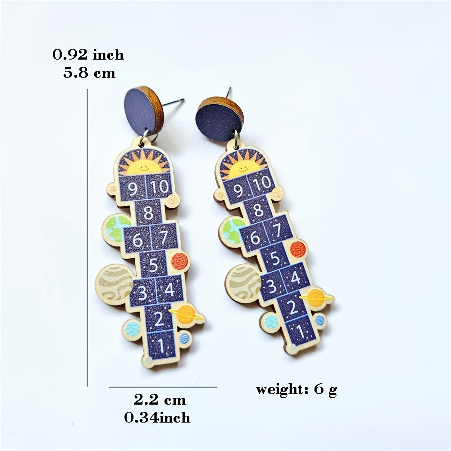 Maths Earrings 1 Pair Number Jump Grid Dangle Earrings Graduation Gift