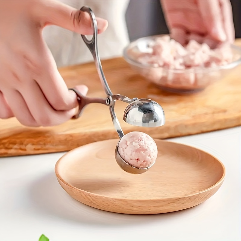 Meat Ballers Maker, Stainless Steel Rice Ball Making Tongs, Meatball Scoop,  Meatball Clip, None-stick Food Clip, Cookie Dough Scoop, Diy Fish Ball  Mold, Ice Cream Ball Makers, Kitchen Tools, Kitchen Gadgets, Dorm