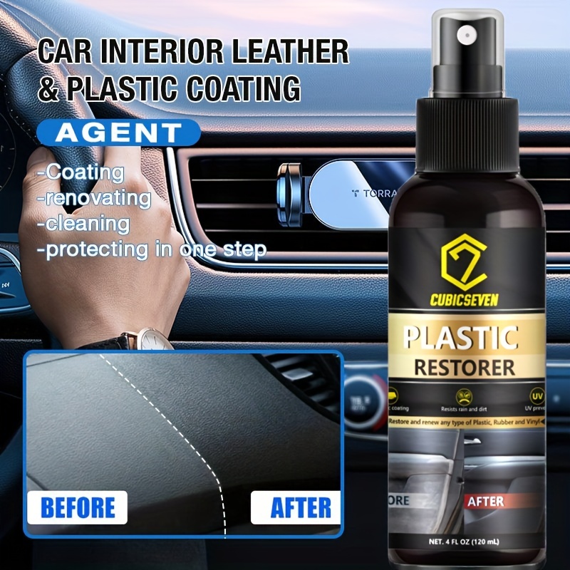 Car Plastic Restore Coating Agent Auto Plastic Rubber Exterior Repair Clean  Refresh Restoration Agent Black Shine Seal Brighten