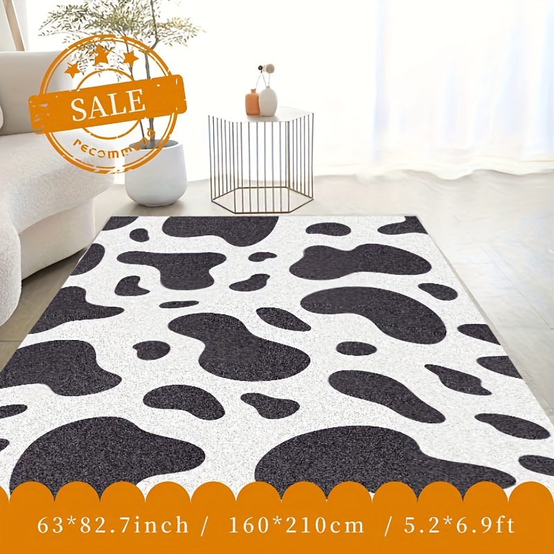 Cow Skin Black White Spots Kitchen Rug Entry Carpet Mat - Temu