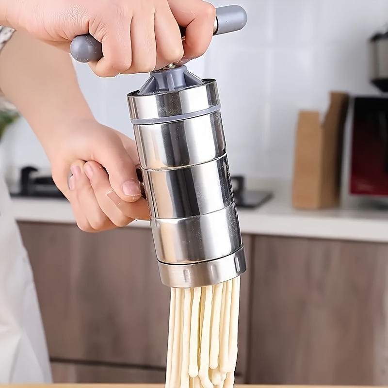 JAYVAR Electric Pasta Maker & Noodle Making Machine with 5 Pasta Shapes, Automatic Pasta Maker for Spaghetti & Fettucine, Cordless Working Homemade