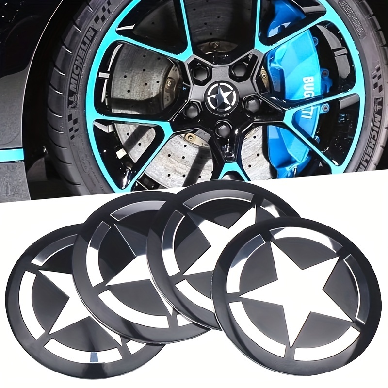 

4pcs Car Wheel Center Covers, Wheel Stickers, Star Decal Sticker