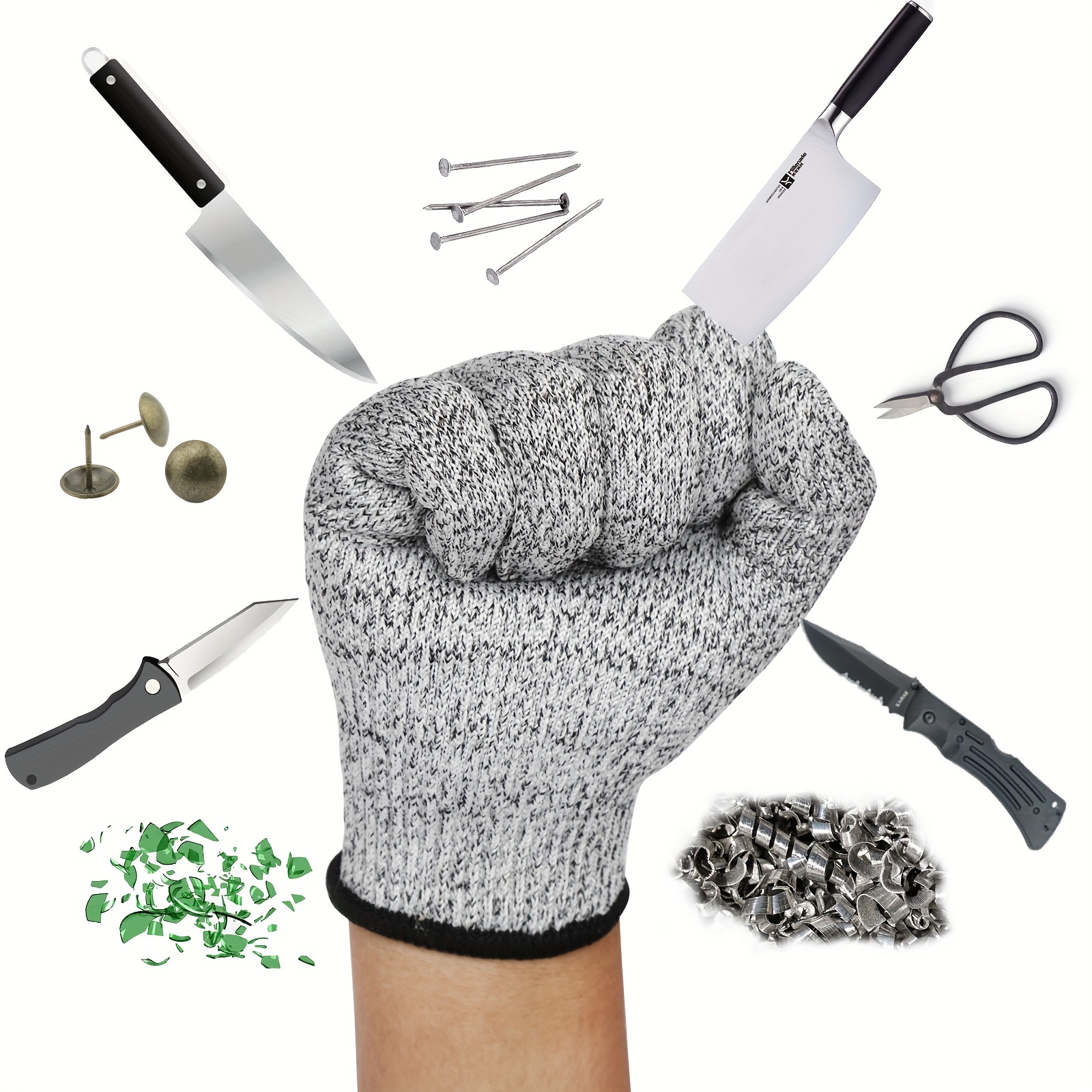 Cut Resistant Gloves Level 5 Protection Knitted Work Gloves - Temu