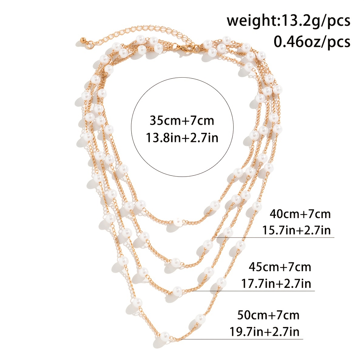 Temperament Faux Pearl Multilayer Necklace Chain Pendant Necklace Delicate Design Party For Women Girls Gift