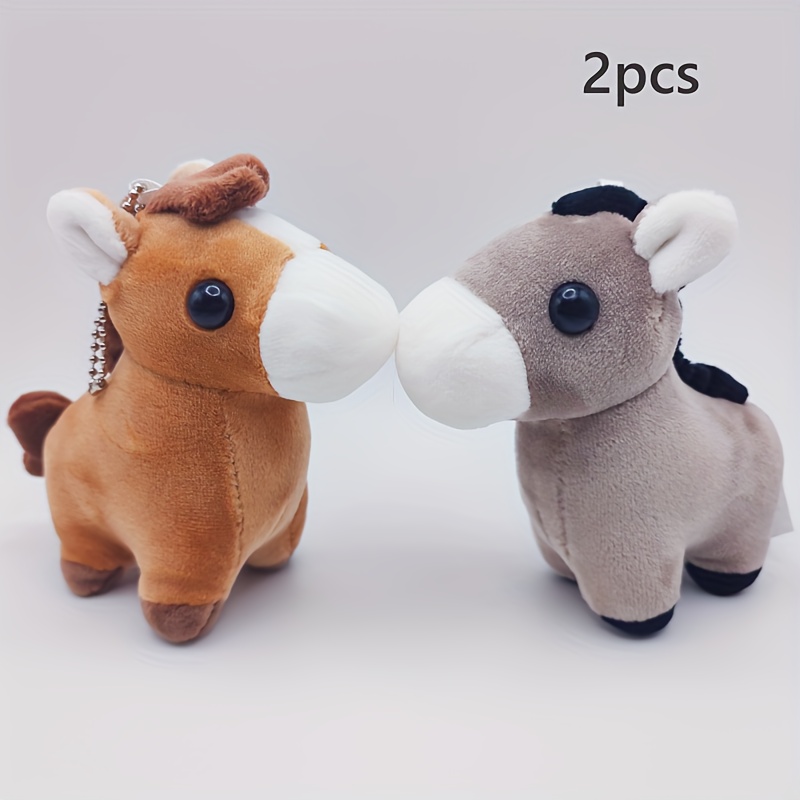 Adorable Korean Plush Pony Charm Zircon Rabbit Fur Unicorn Bag