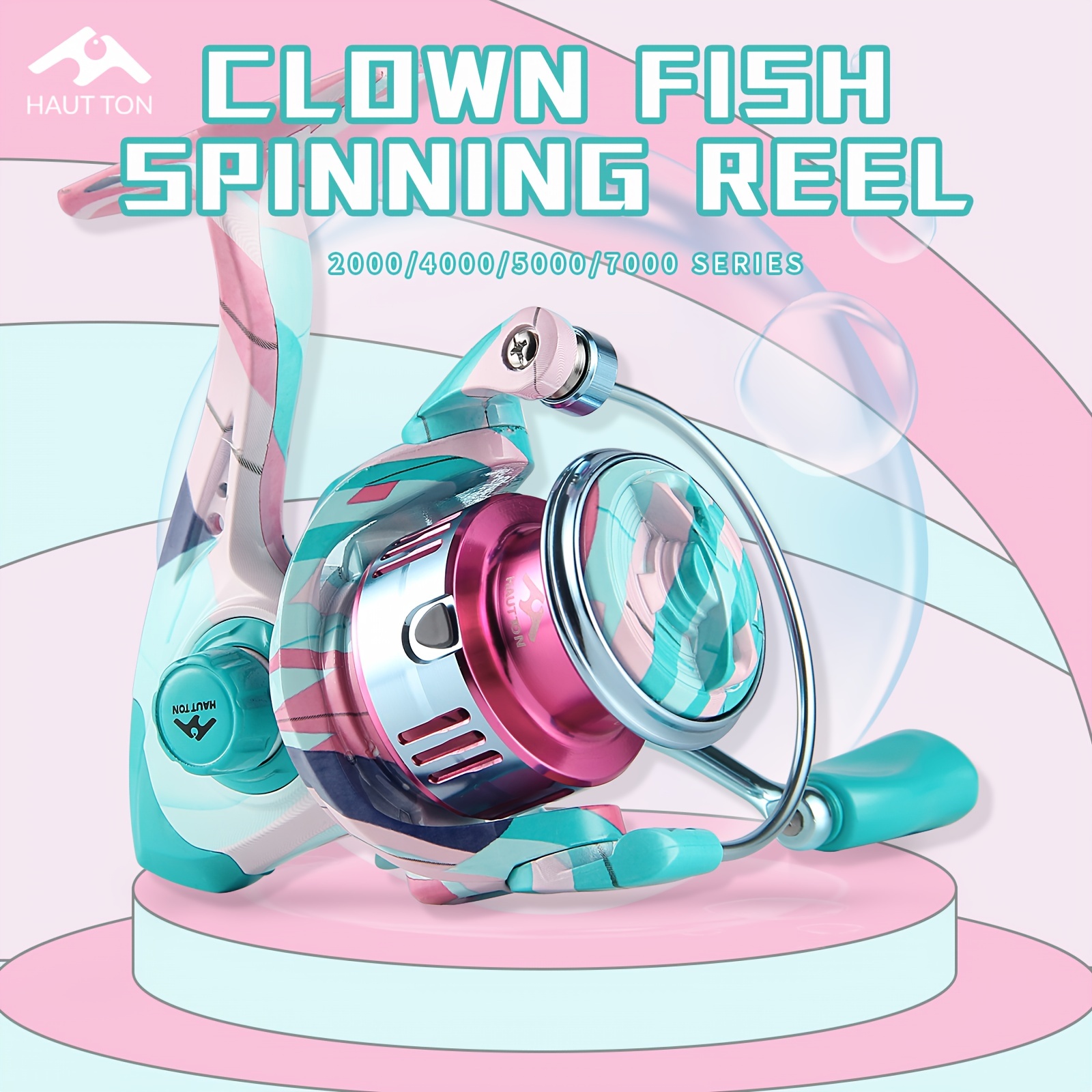 * CLOWN 1pc 2000/4000/5000/7000 Spinning Fishing Reel, 5.2:1 Gear Ratio,  22-30Lbs, 5+1BB, For Saltwater Freshwater Fishing