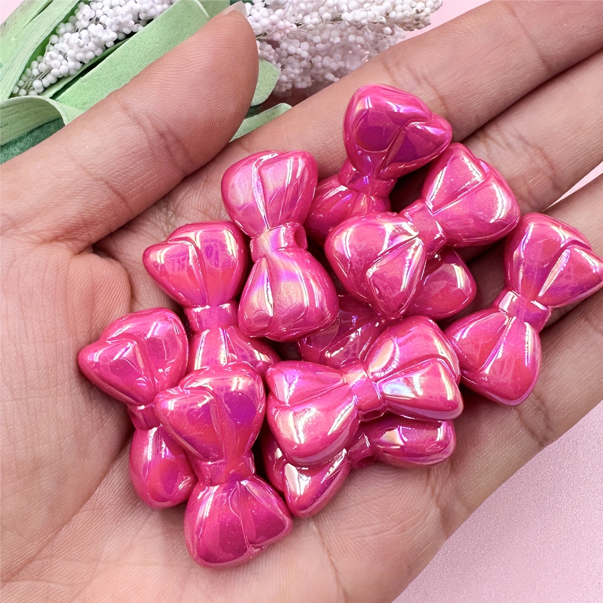 Acrylic Colorful Big Bow Beads For Jewelry Making Diy - Temu