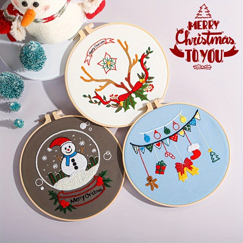 Christmas Pattern Embroidery Kit, Christmas Embroidery Set, With Embroidery  Hoop, Color Threads, Needles And Instructions, Diy Handmade Embroidery  Materials & Tools, Suitable For Adults Beginners, Christmas Embroidery  Decoration - Temu Philippines