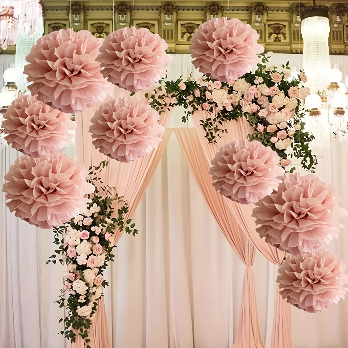 stage decoration with paper flowers