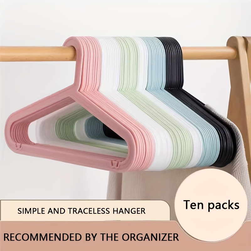 10pcs Multipurpose Plastic Baby Hangers For Wet/dry Clothes, Ultra-thin,  Space-saving, Non-slip, Traceless, Clothes Organizer