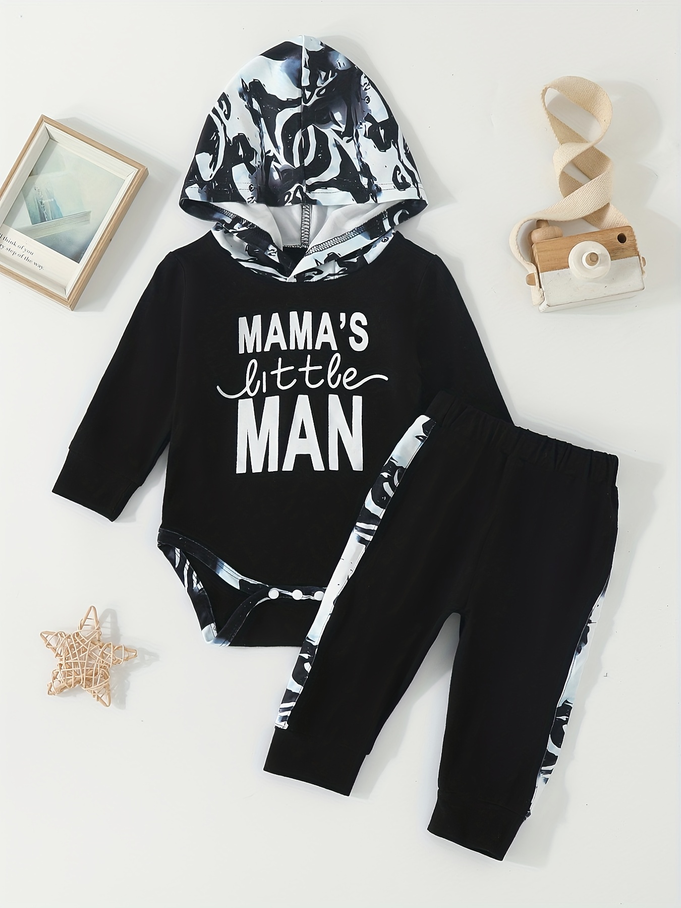 Baby Boys Girls Letter Print Long Sleeve Hoodie Onesie - Temu Ireland