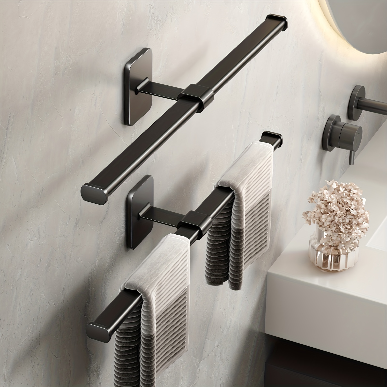 Towel Racks for Bathroom, 21.65 inch Silver Double Bath Towel Bar