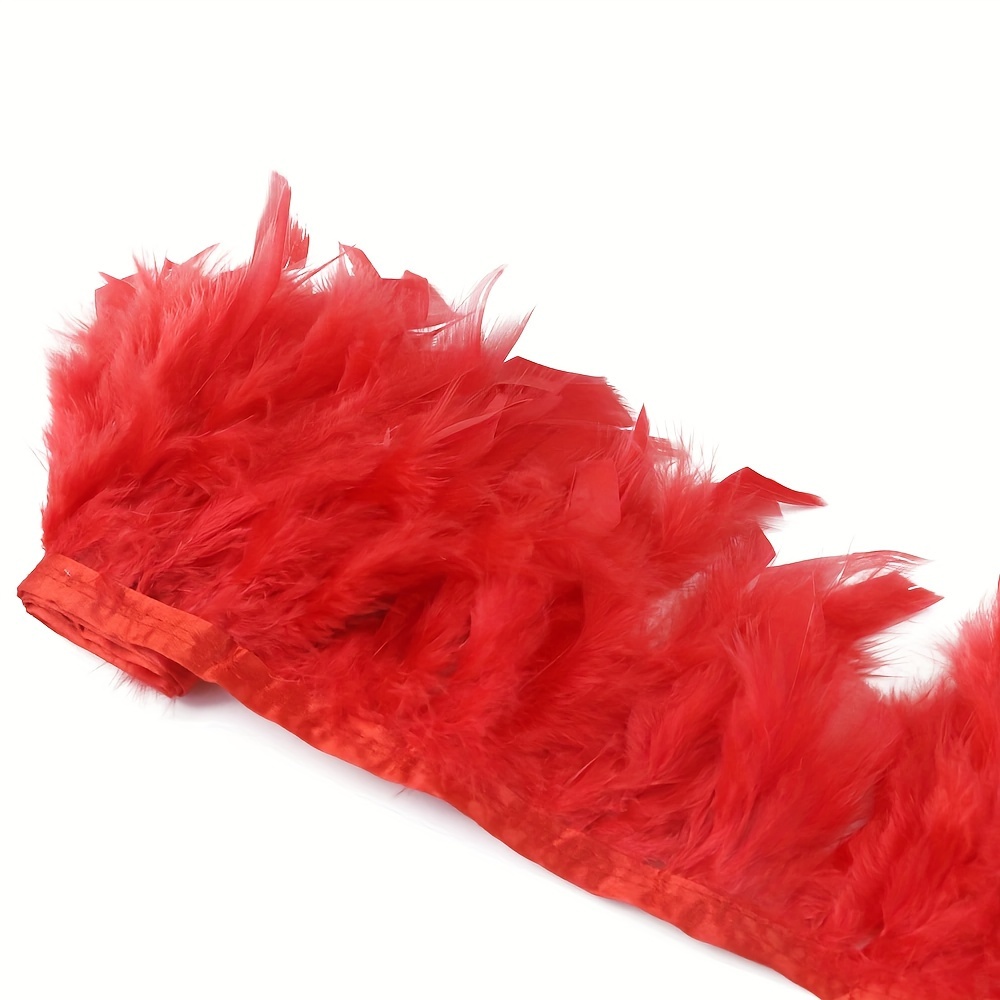 Length 39.37inch Width 3.94-5.91inch Turkey Feather Trim Fringe Marabou  Feathers Ribbon Handicrafts Clothes Dress Sew Plumes Decorations, Check  Out Today's Deals Now