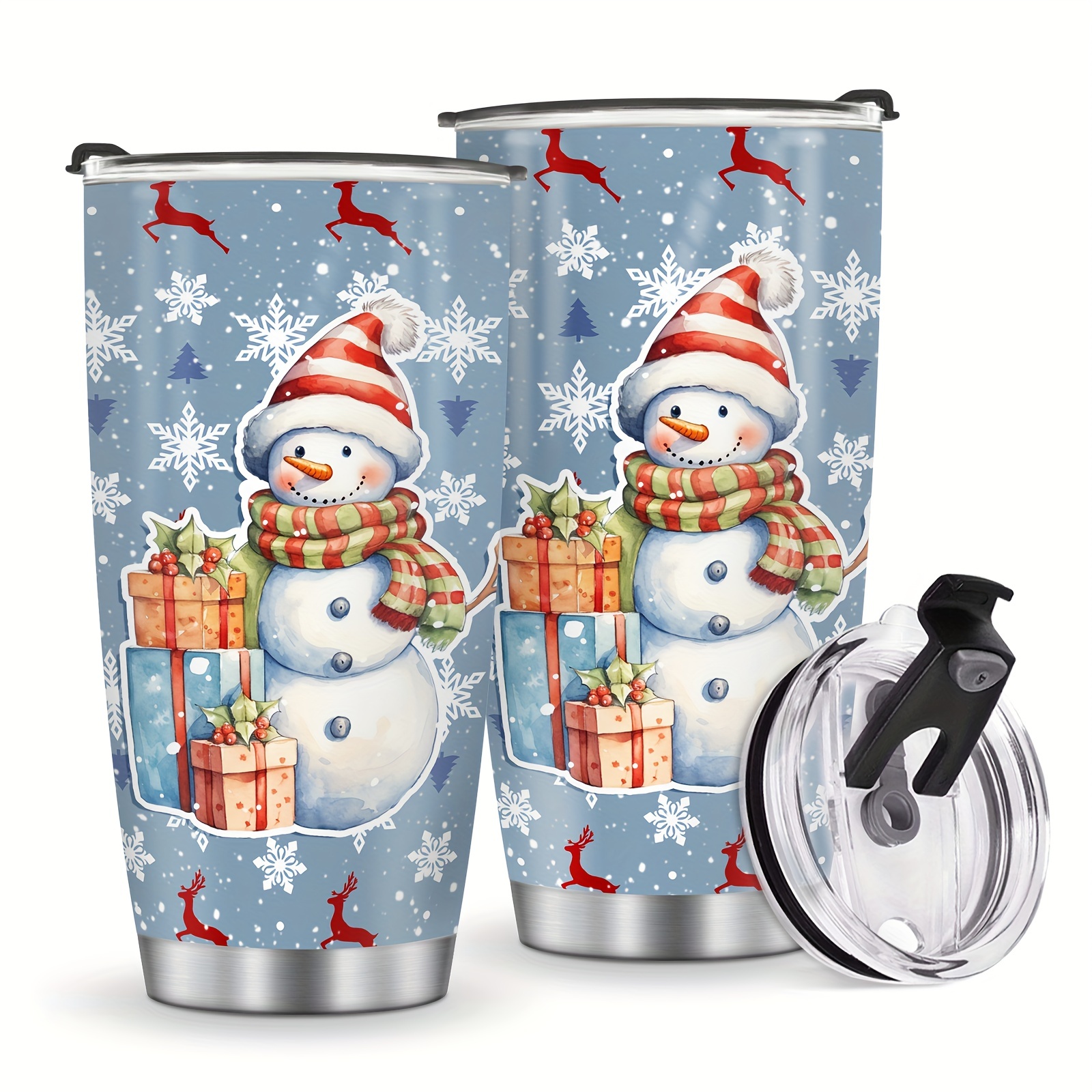 Christmas Snowman Car Cup Christmas Presents Stainless - Temu