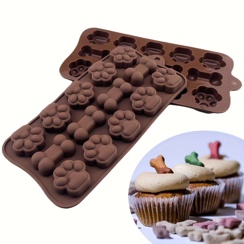Newk Moldes de silicona en forma de dedo, 4 paquetes de 10 cavidades  rectangulares de barra de chocolate para croquetas, golosinas para perros