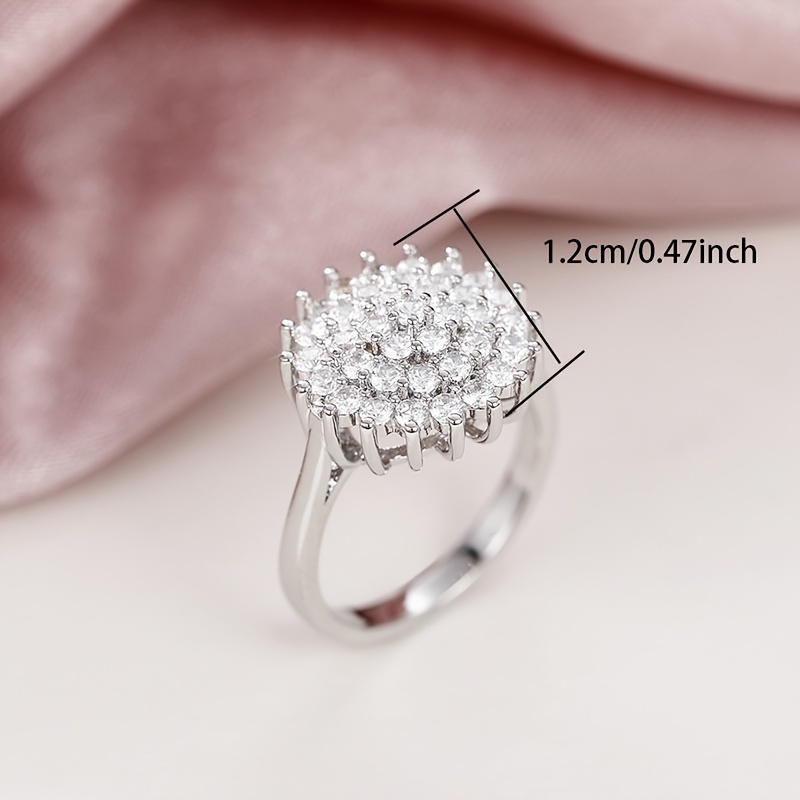 Lotus Zirconia Flower Ring for Women