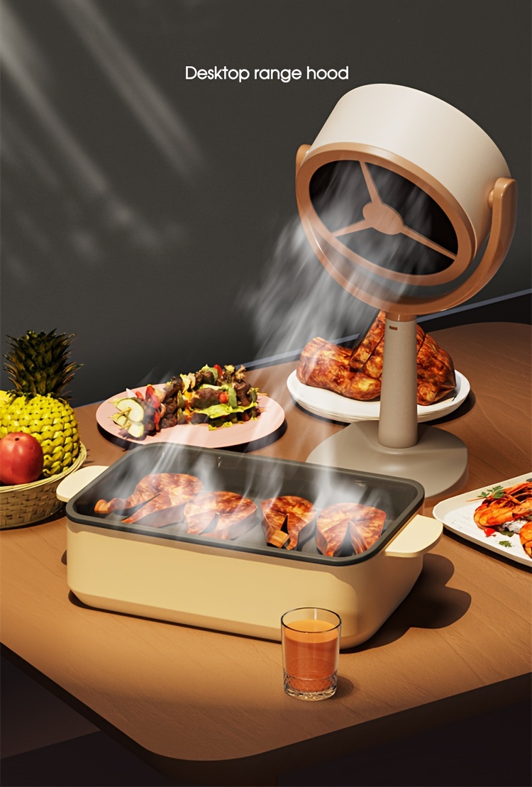 LZYWOD Mini hotte de cuisine portable, hotte de bureau, barbecue  domestique, hotte aspirante, petite hotte amovible, réglage de l'angle de  la hauteur