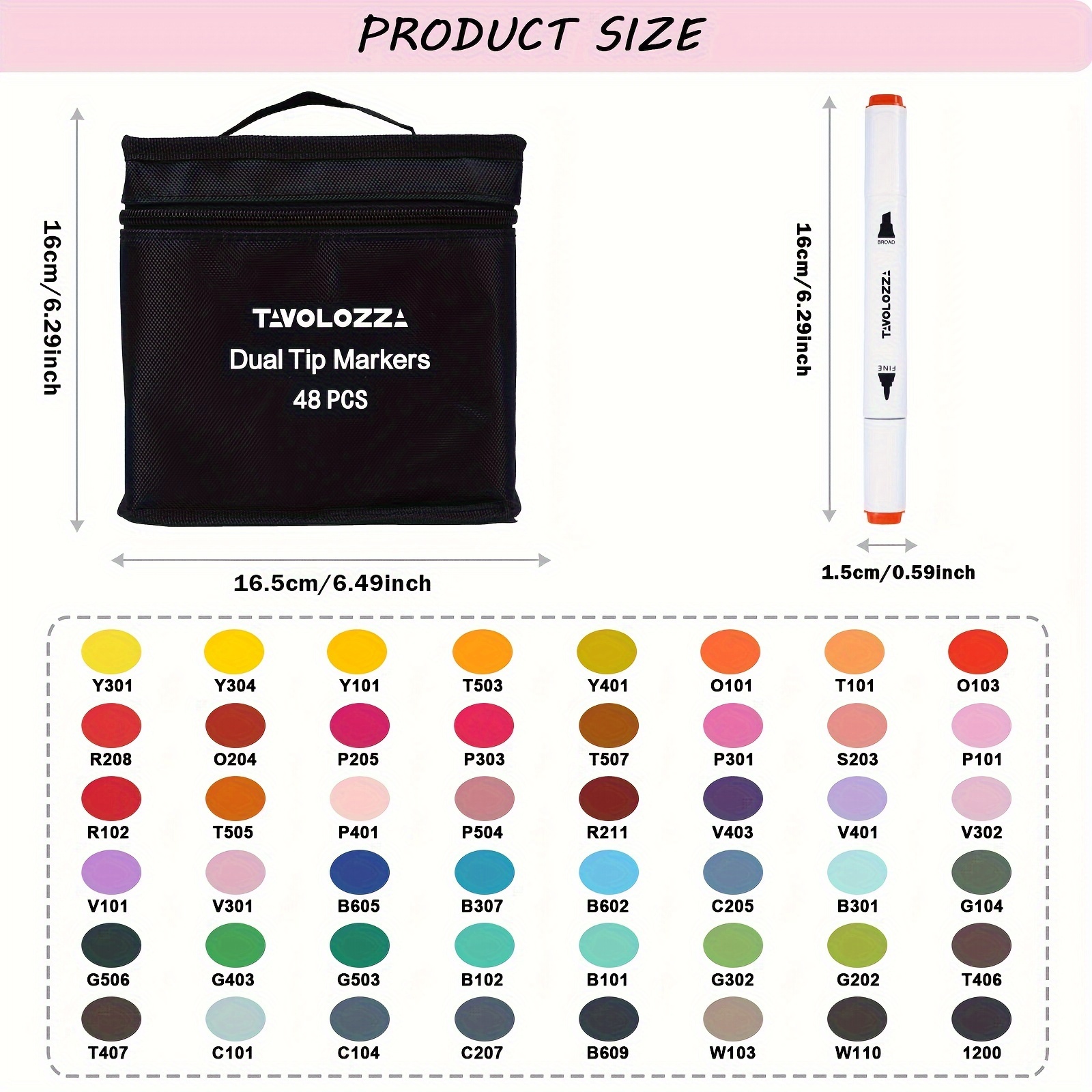 81 Colors Alcohol Brush Markers, Abeier Brush & Chisel Dual Tip