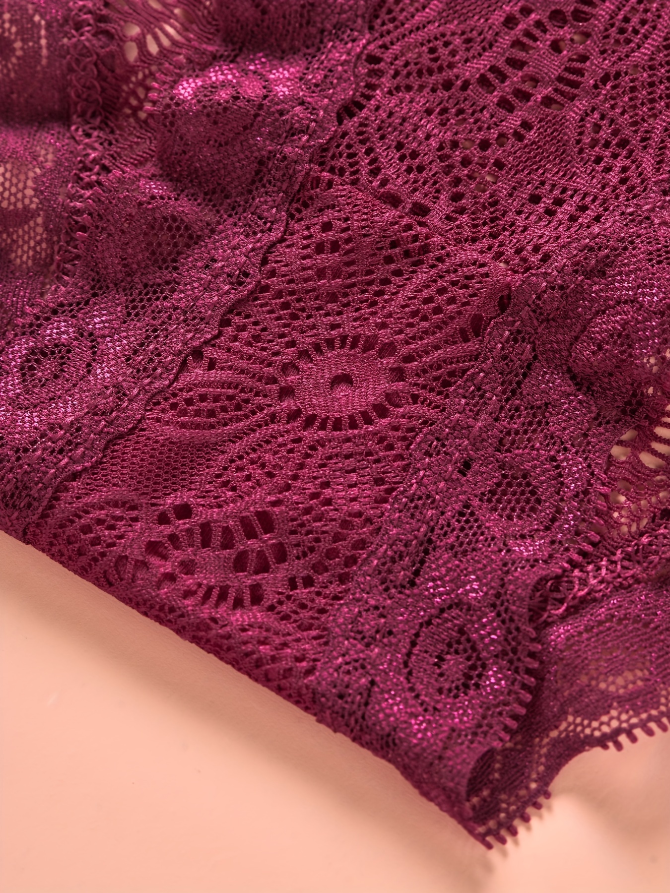 Floral Lace Briefs Comfy Breathable Scallop Trim Intimates - Temu