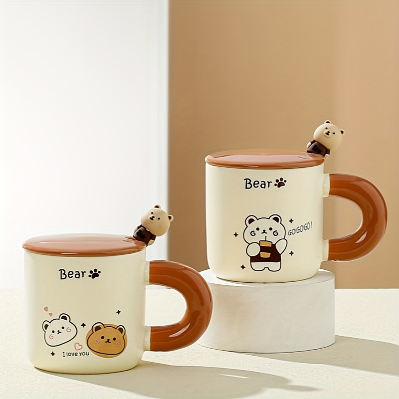 Tasse en céramique ours au chocolat pour fille, tasse à café rétro, thé de  l'après-midi, niche coréenne, Kawaii, mignon - AliExpress