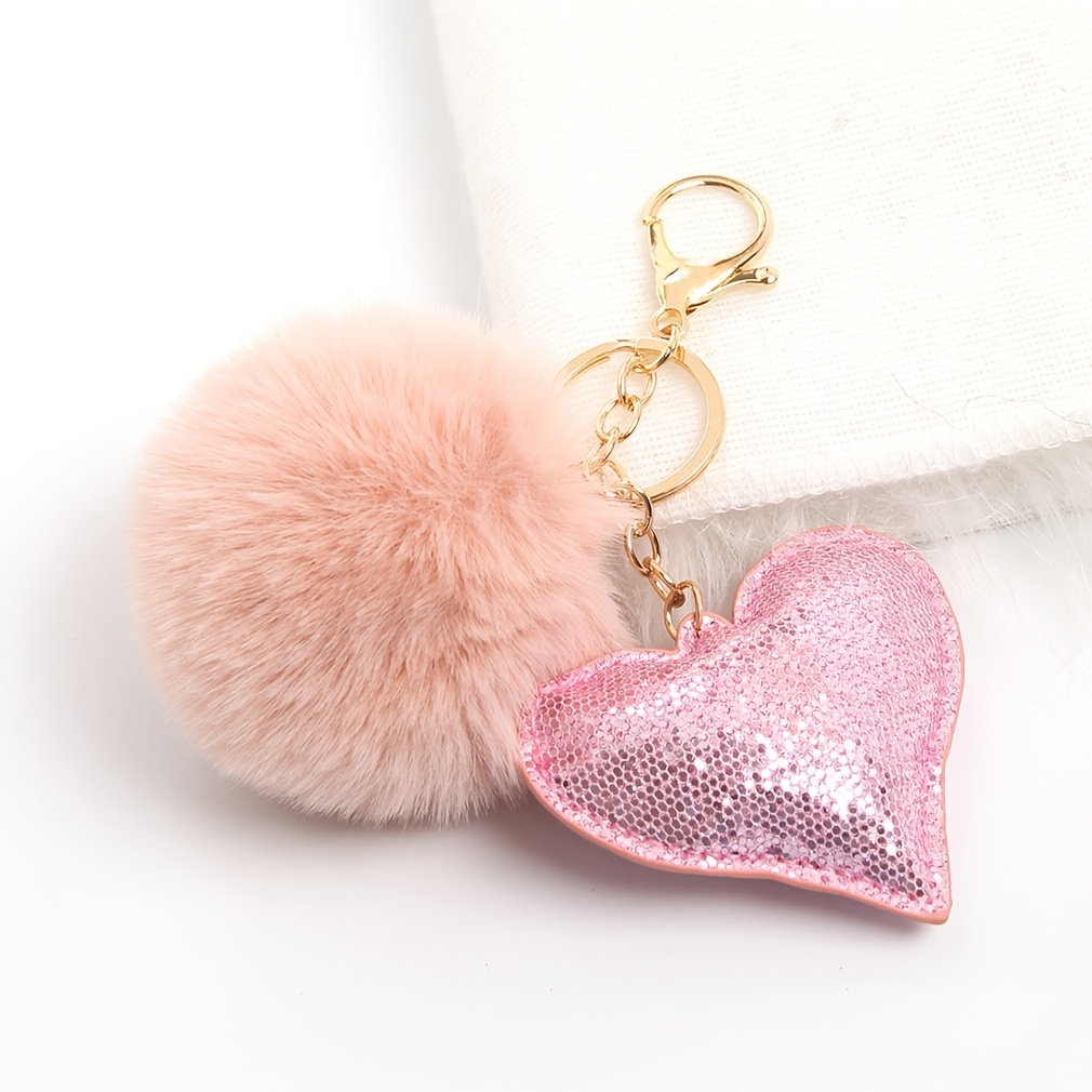 Glitter Pink Keychain Set