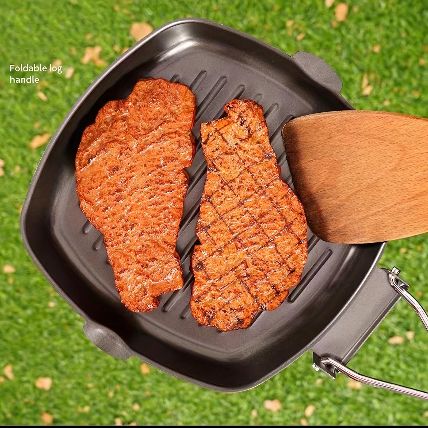 Steak Pan, Cast Iron Square Grill Pan, Pre-seasoned Skillet Pan