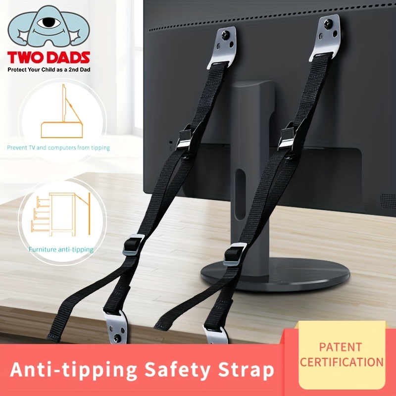 6 Packs Adjustable Tv Safety Straps No Drill Anti Tip Furniture Anchors  Flat Screens Fix To Wall Cabinet Stand Or Desk Earthquake Straps - Smart  Home - Temu