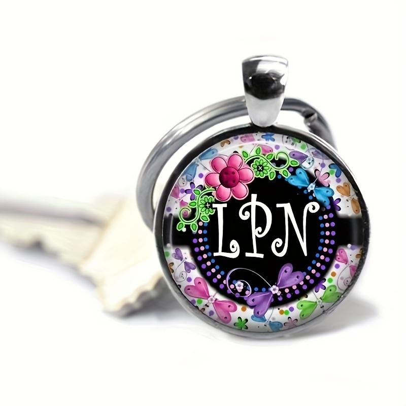 LPN or LVN Pink or Purple Retractable ID Badge for Work - LPN