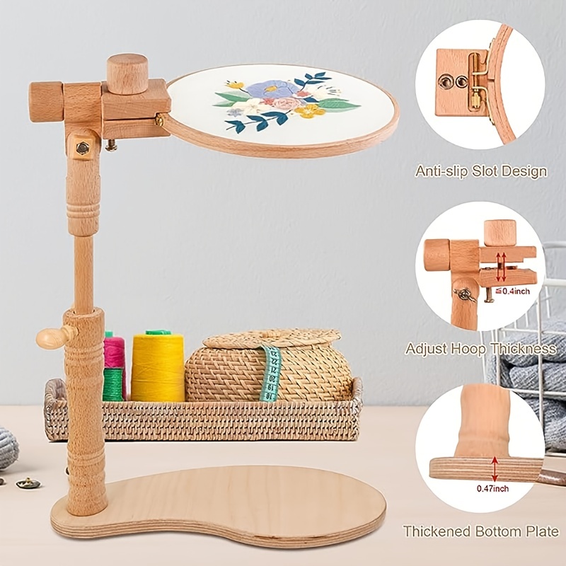 Embroidery Hoop Stand Cross Stitch Stand Adjustable Holder Height Frame 