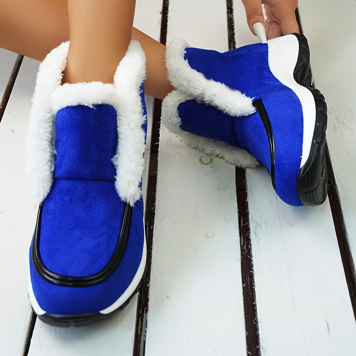  Lfzhjzc Waterproof Comfortable Womens Snow Boots, Warm  Anti-Slip Womens Winter Boots, Full Plush Lining, with Waterproof Zipper,  Outdoor Walking Ankle Booties (Color : Blue, Size : 7.5) : Clothing, Shoes  & Jewelry