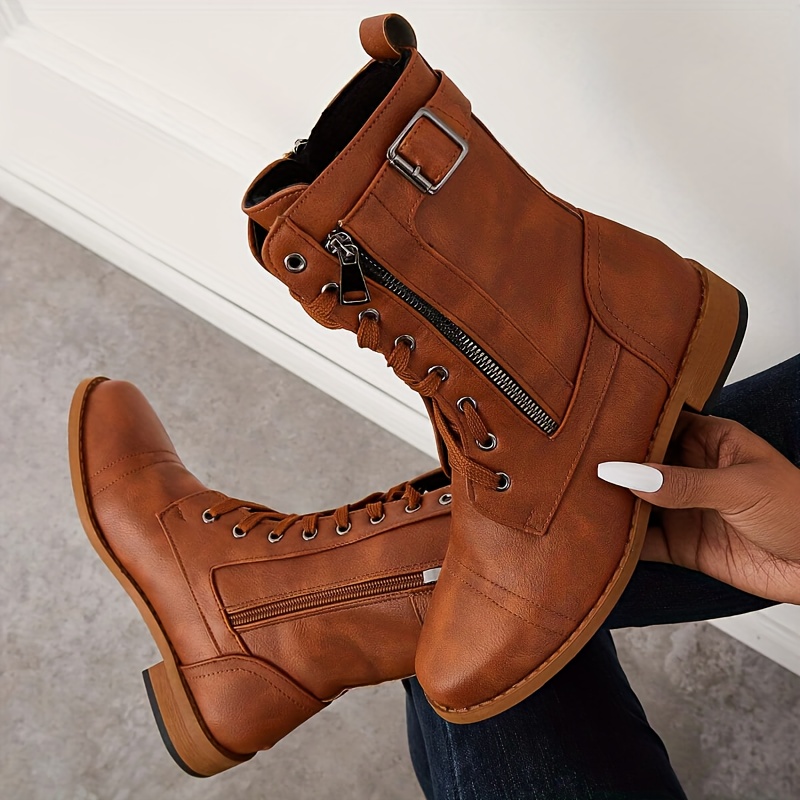 Lace up boots hot sale no heel