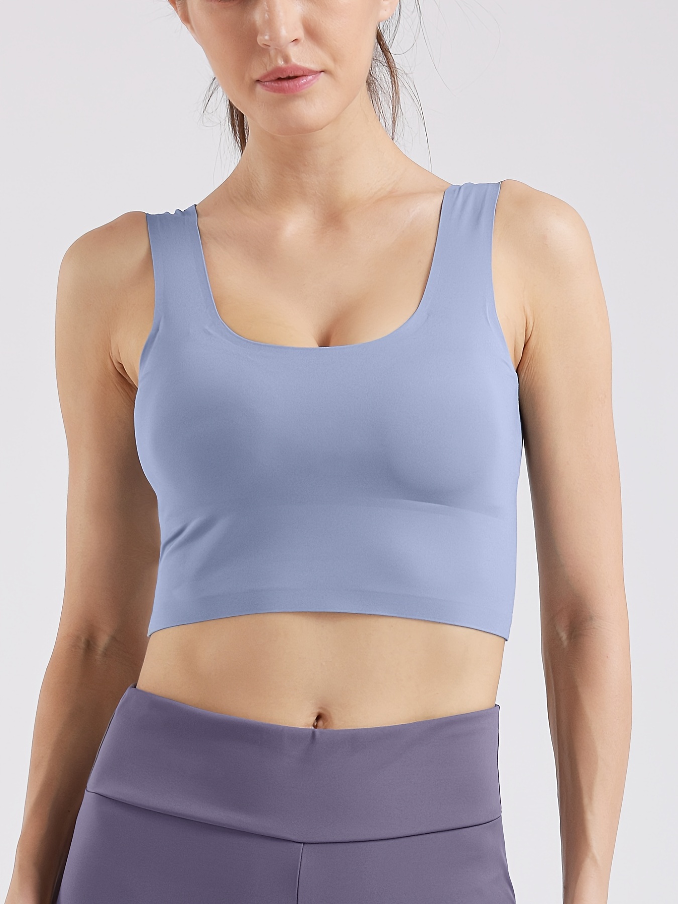 Casual Solid Color Sports Top Women's Fitness Gym Training - Temu