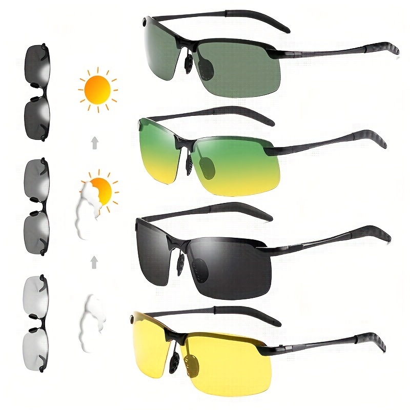 Polarized night vision goggles color-changing sunglasses male